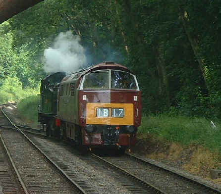 5542 and D1010 arrive at Bishops Lydeard light engine