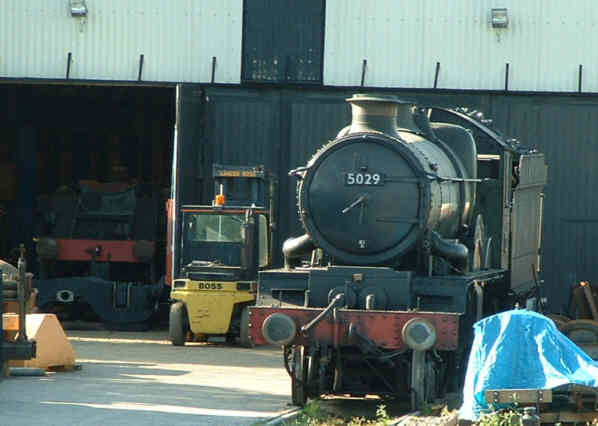 34046 and 5029 at Williton
