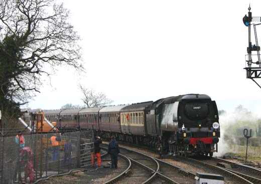34067 arriving at Bishops Lydeard