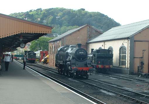 80136 waits to go on shed at Minehead 