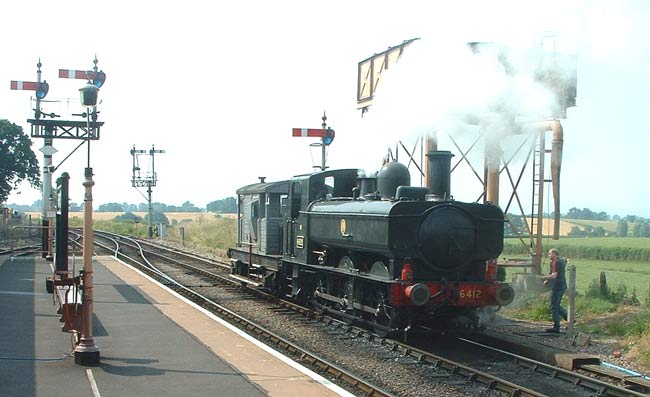 6412 at Bishops Lydeard water tower 