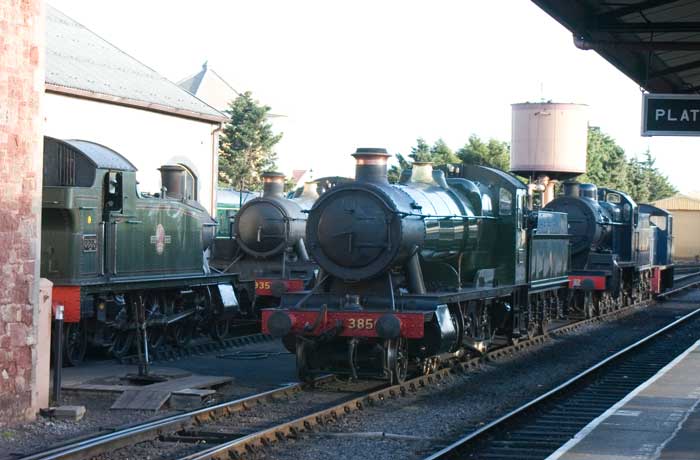 A line up of locos at Minehead 
