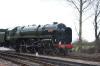 70000 Britannia arriving at Williton with an up train. 