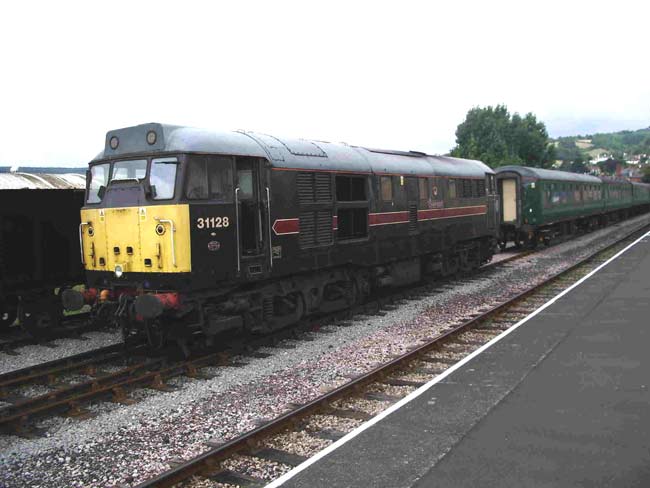 31128 at Minehead with the Green Train 
