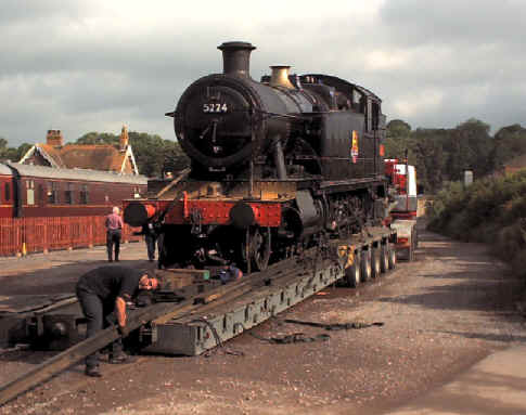 5224 being unloaded at Bishops Lydeard 