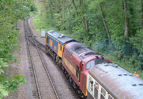 66726 and 37419 leaving Bishops Lydeard
