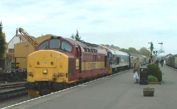 37419 and 59103 arriving at Minehead