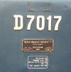 D7017's builder's plate