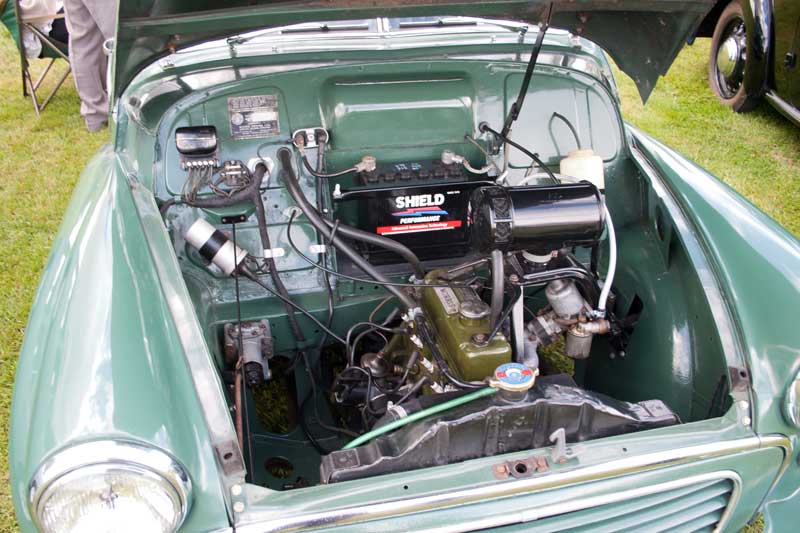 BMC A series engine in a Morris Minor  