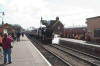 88 and 34067 passing Bishops Lydeard station 
