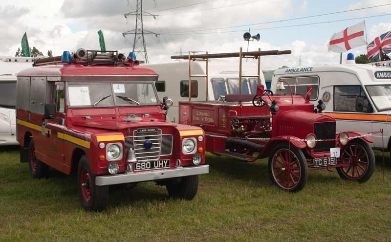 1963 Land Rover Series II fire engine and 1923 Ford Model T fire engines