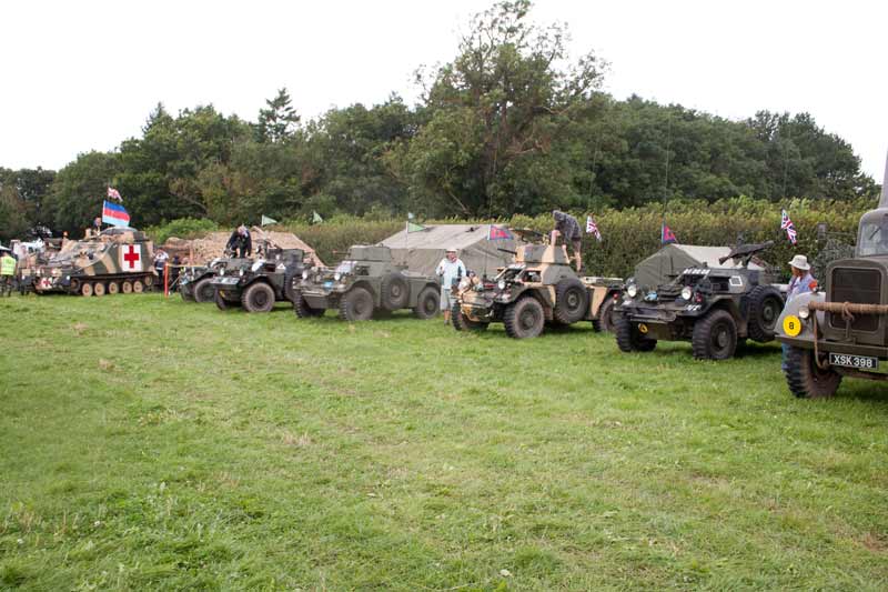 A variety of armoured cars.