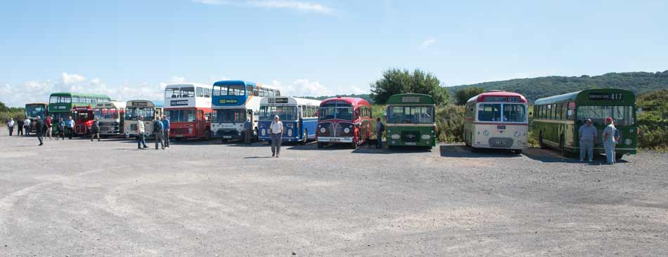Line up of buses 